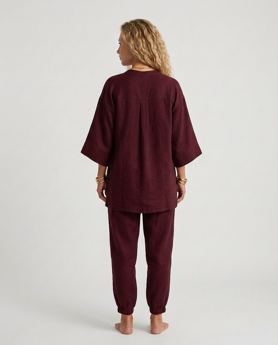 Seraphina | V-Neck Gathered Tunic & Trouser Co-ord Set