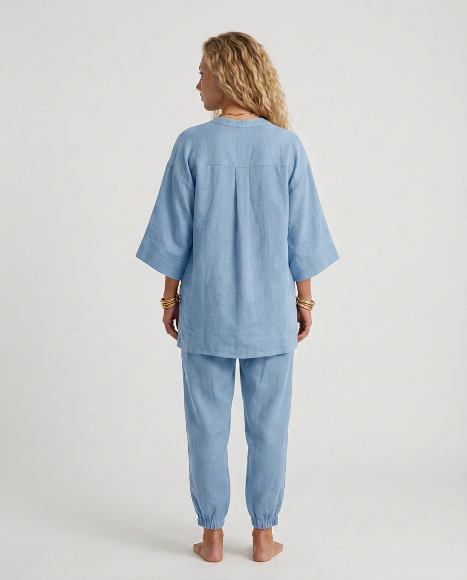 Seraphina | V-Neck Gathered Tunic & Trouser Co-ord Set