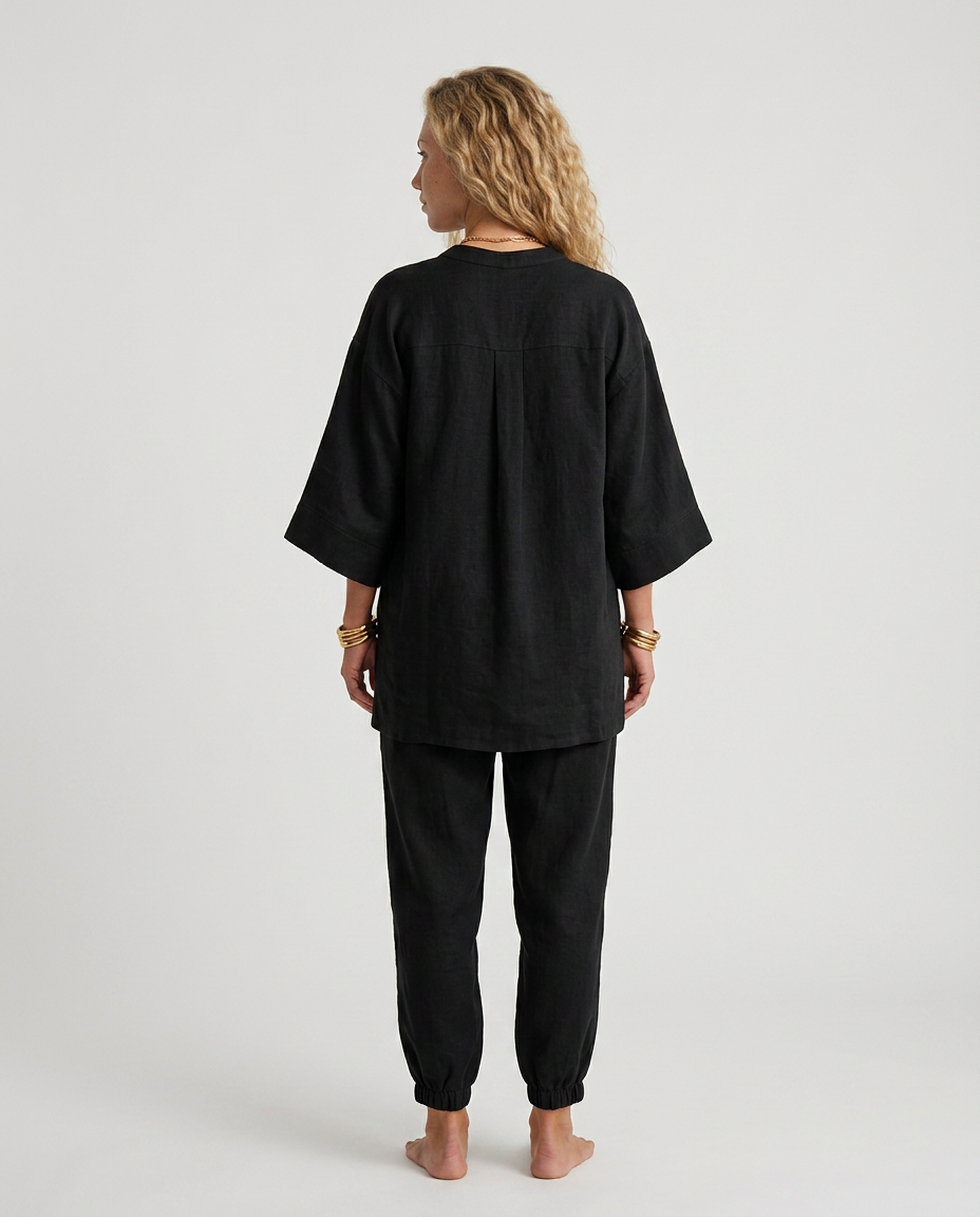 Seraphina | V-Neck Gathered Tunic & Trouser Co-ord Set