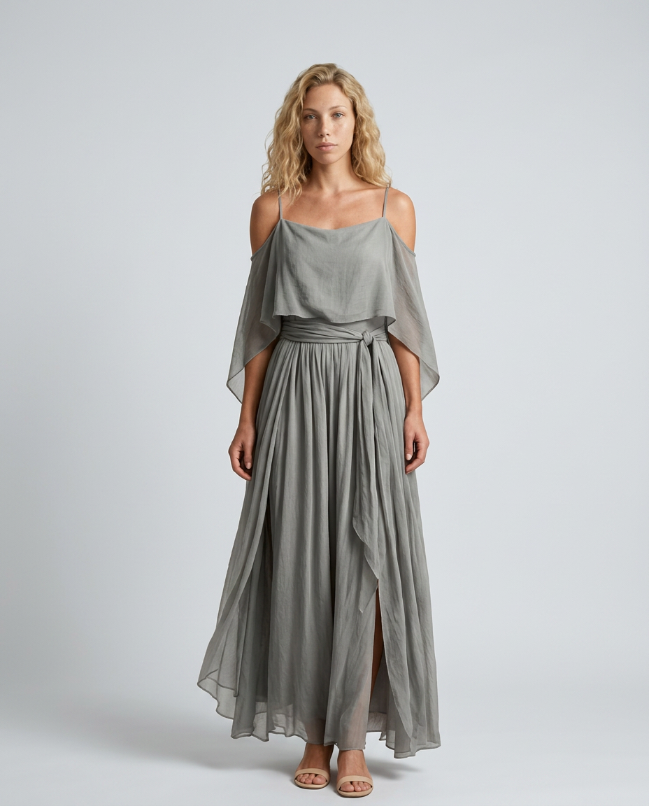 Nadia | Layered Cold Shoulder Wide Leg Co-ord Set