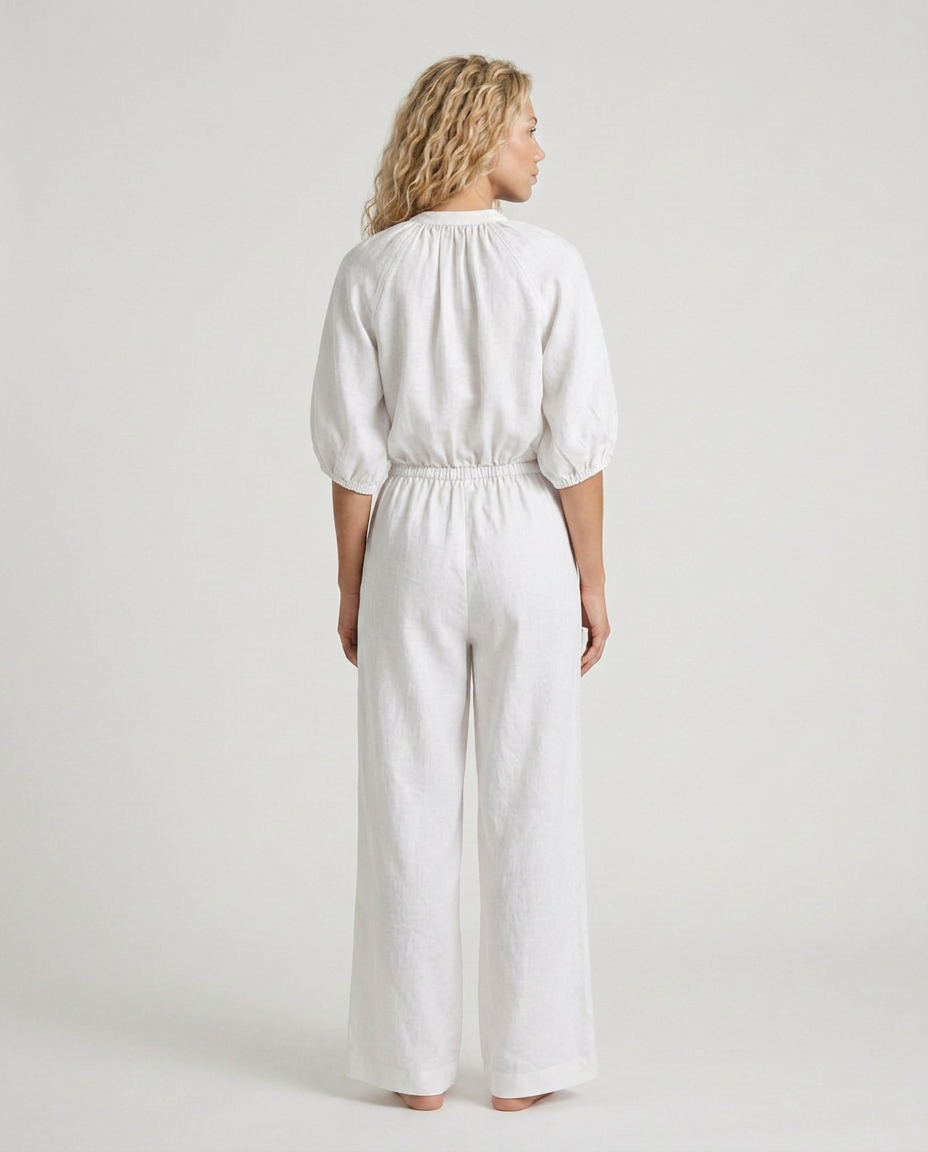 Isabela | Zip Front Blouson Top Wide Leg Co-ord Set