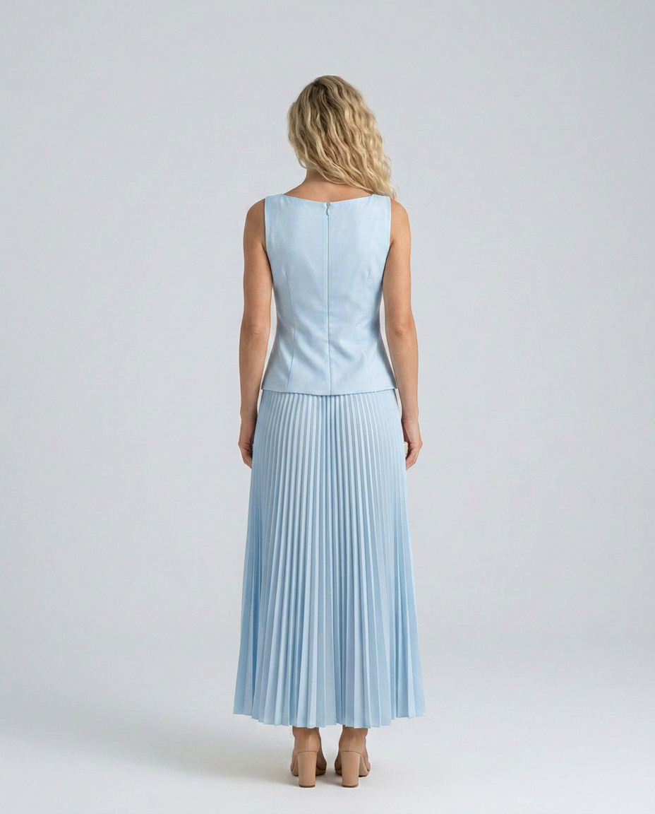 Mariana | Structured Bodice Pleated Midi Co-ord Set