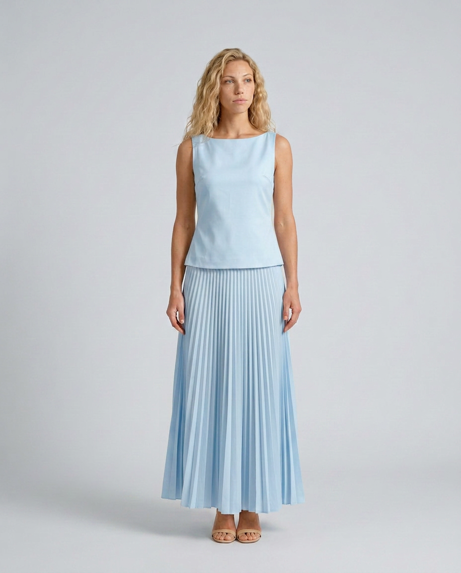 Mariana | Structured Bodice Pleated Midi Co-ord Set