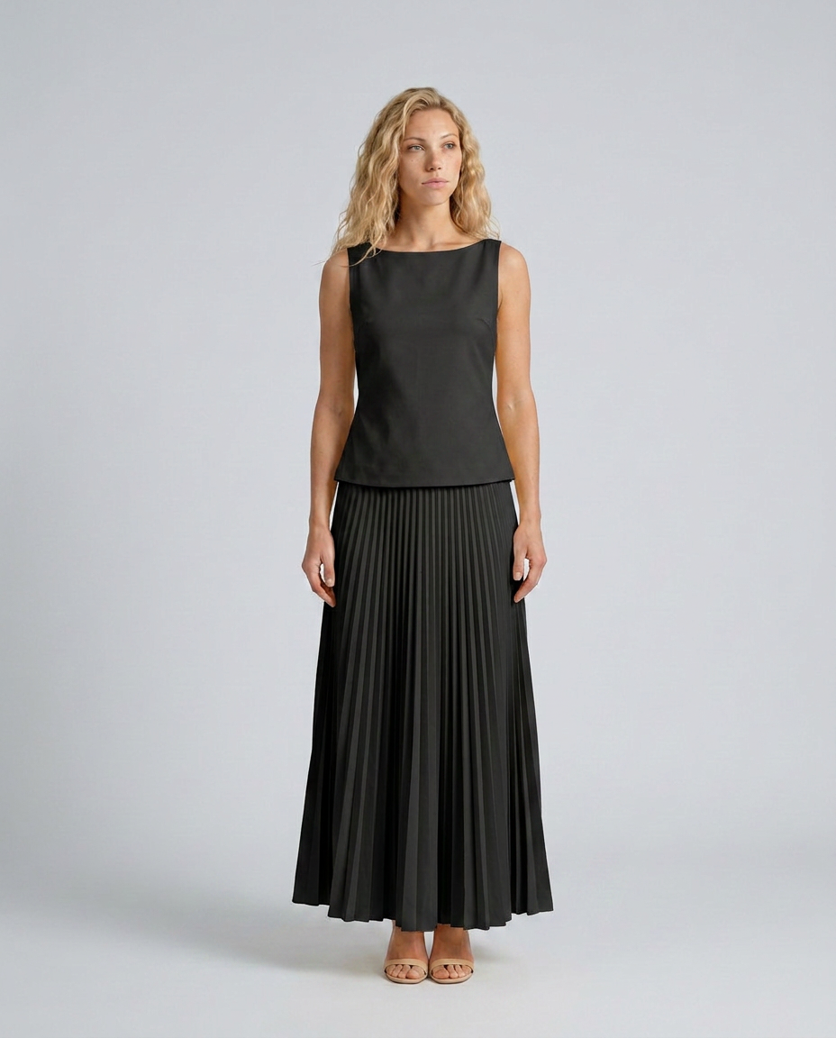 Mariana | Structured Bodice Pleated Midi Co-ord Set