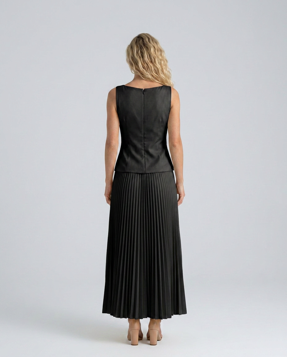 Mariana | Structured Bodice Pleated Midi Co-ord Set