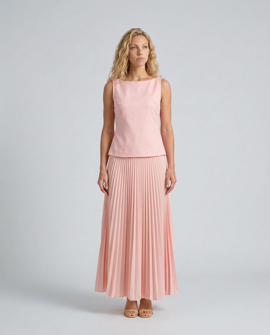 Mariana | Structured Bodice Pleated Midi Co-ord Set