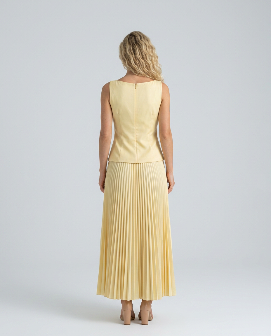 Mariana | Structured Bodice Pleated Midi Co-ord Set