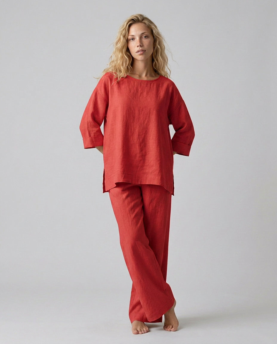 Prue | Oversized Tunic Wide Leg Pant Co-ord Set