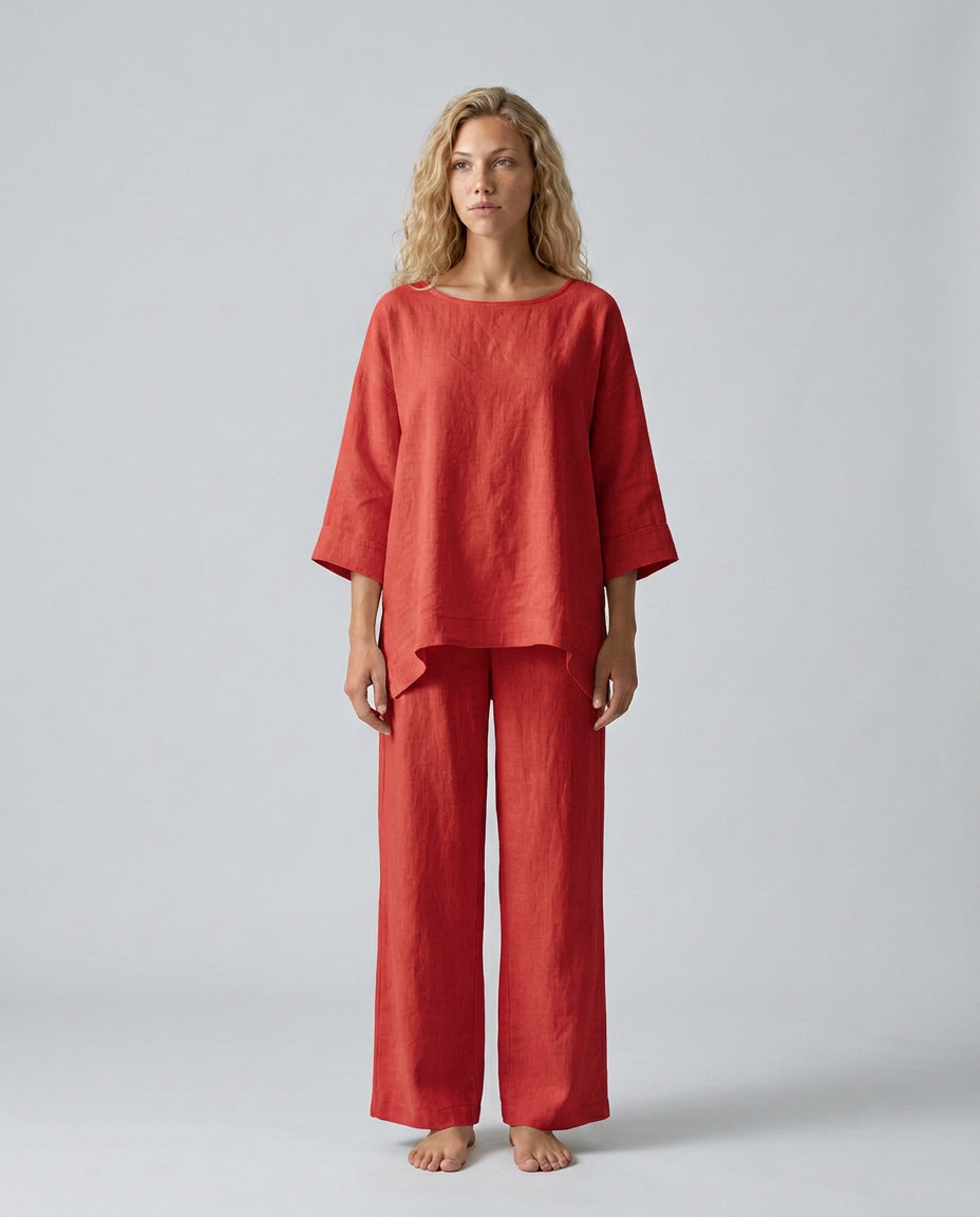 Prue | Oversized Tunic Wide Leg Pant Co-ord Set