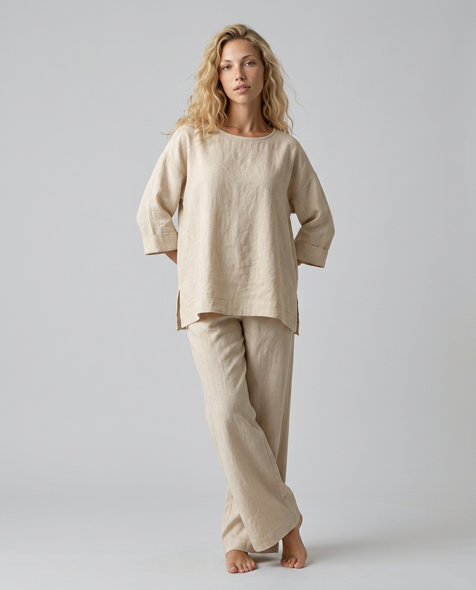 Prue | Oversized Tunic Wide Leg Pant Co-ord Set