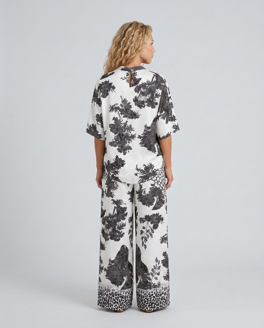 Fernanda | Printed Wide Leg Wrap Top Co-ord Set