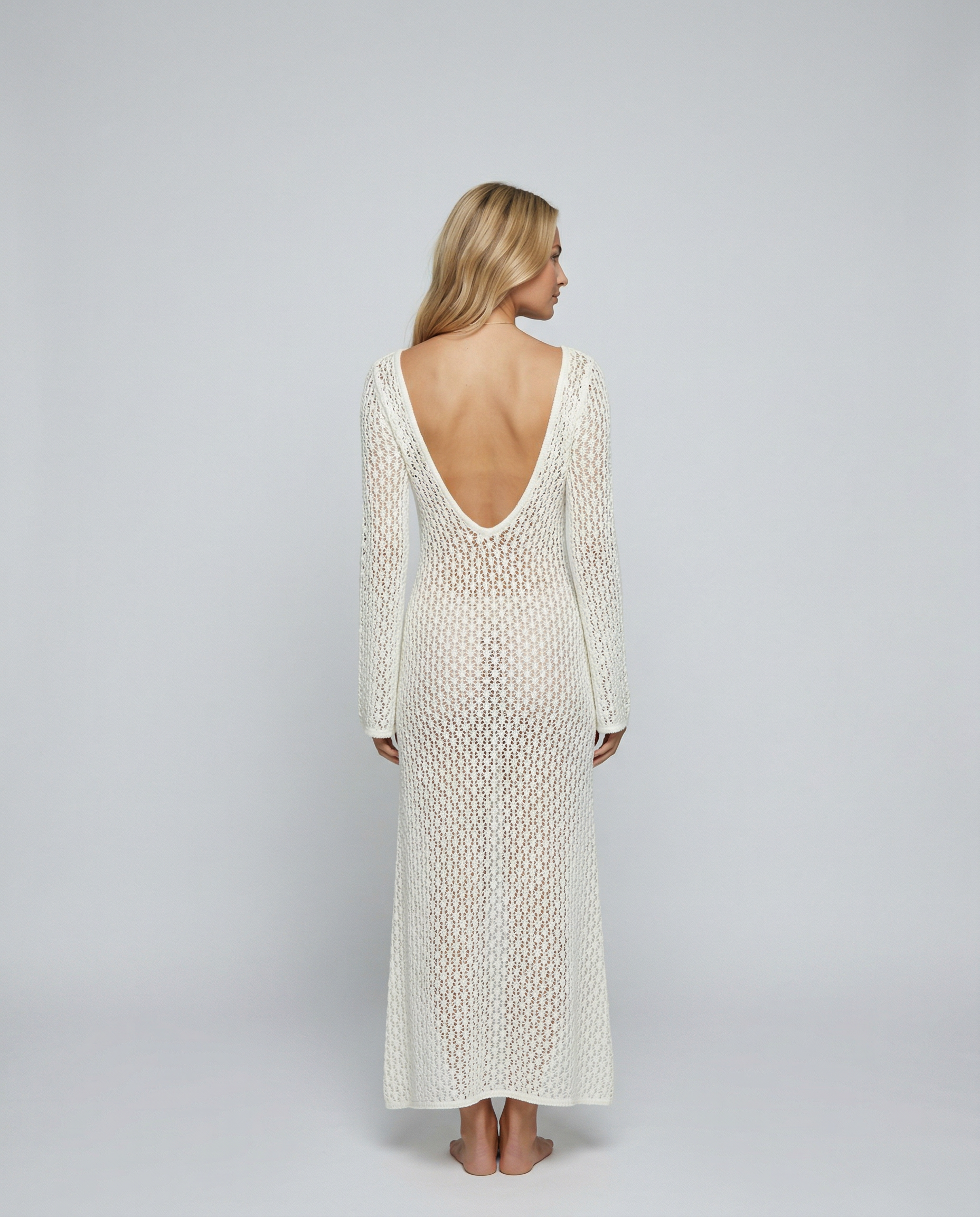 Tina | Crochet Bell Sleeve Maxi Dress
