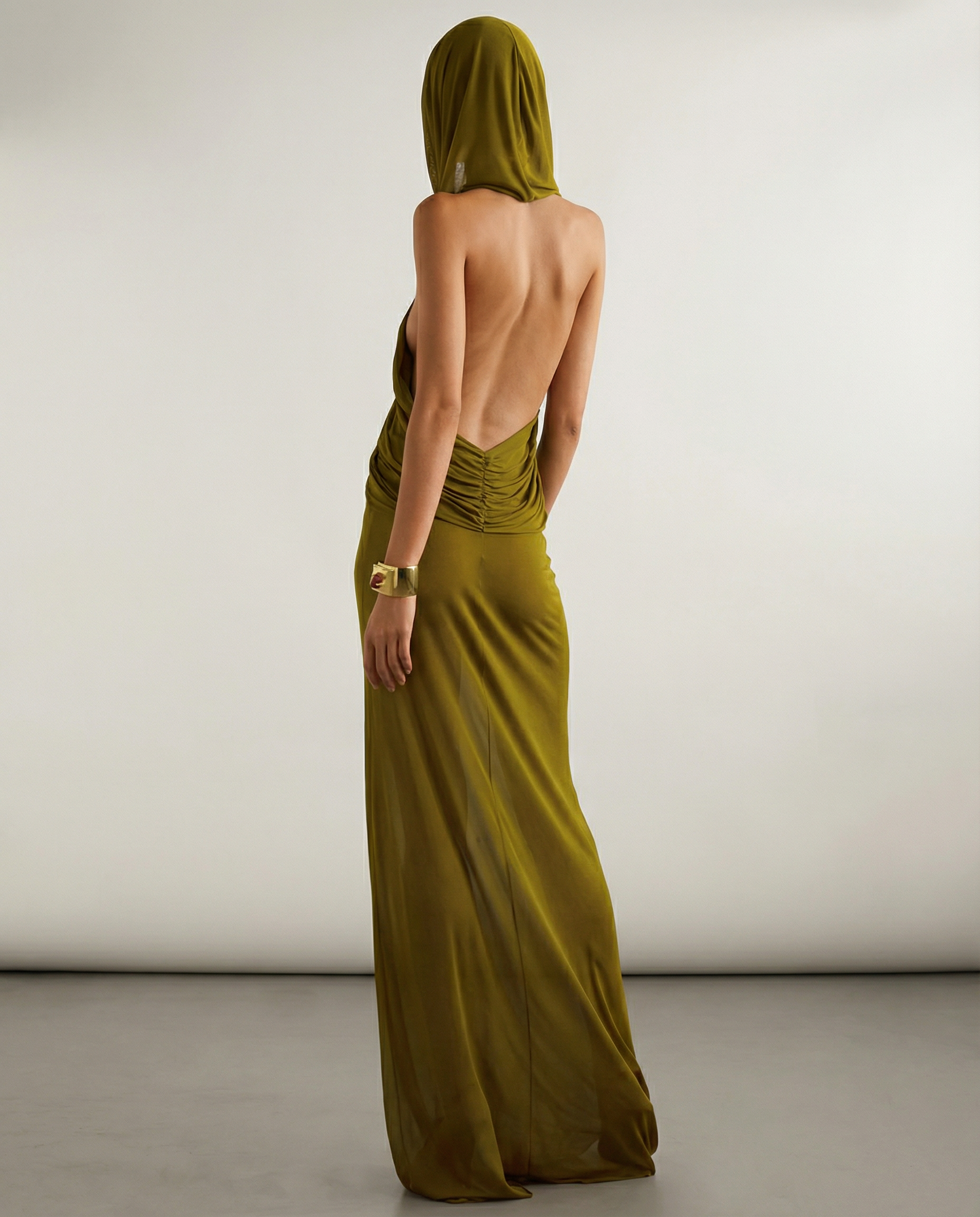Nadine | Draped Maxi Dress with Headscarf