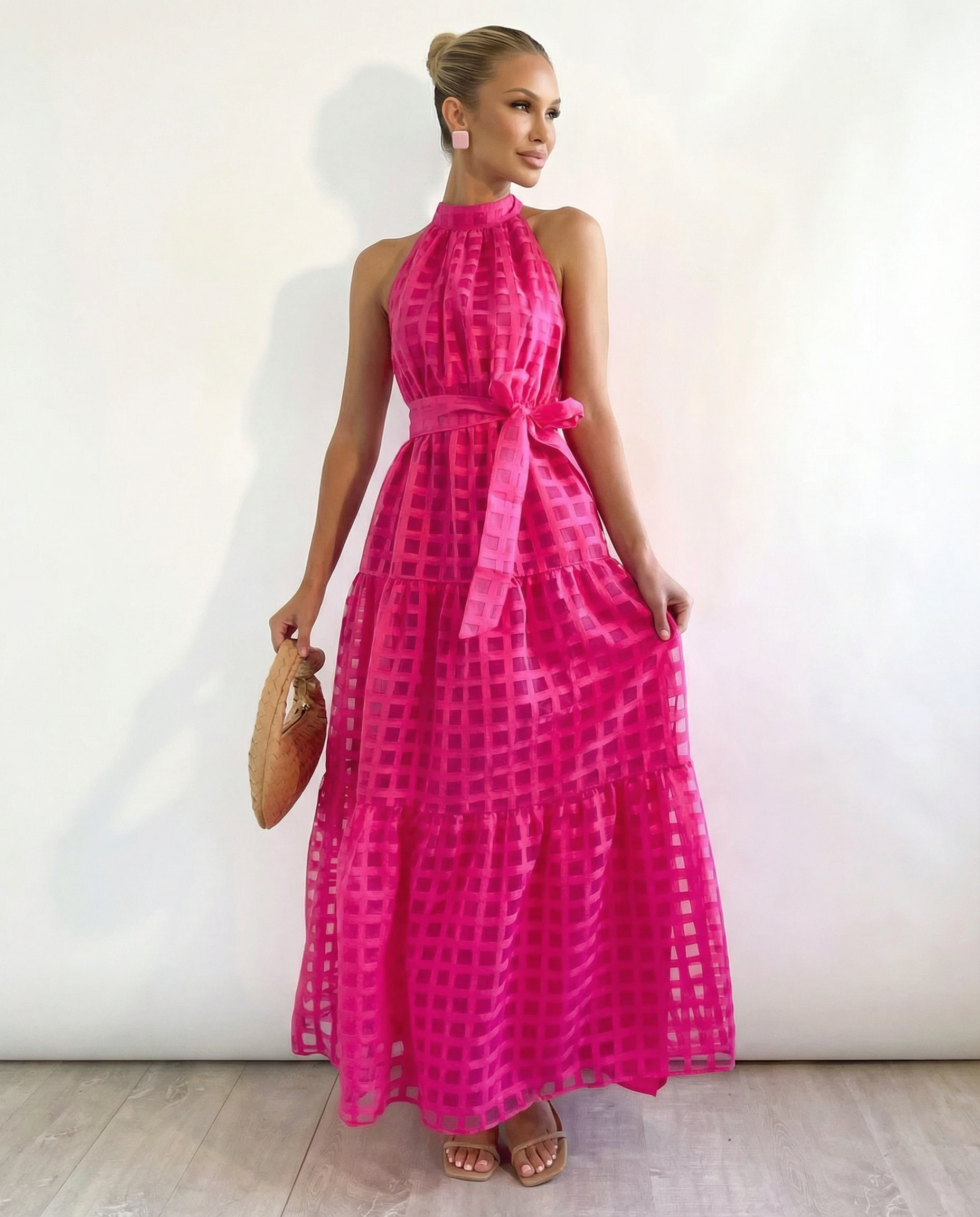 Paige | Maxi Dress with Halter Neck and Tie Waist