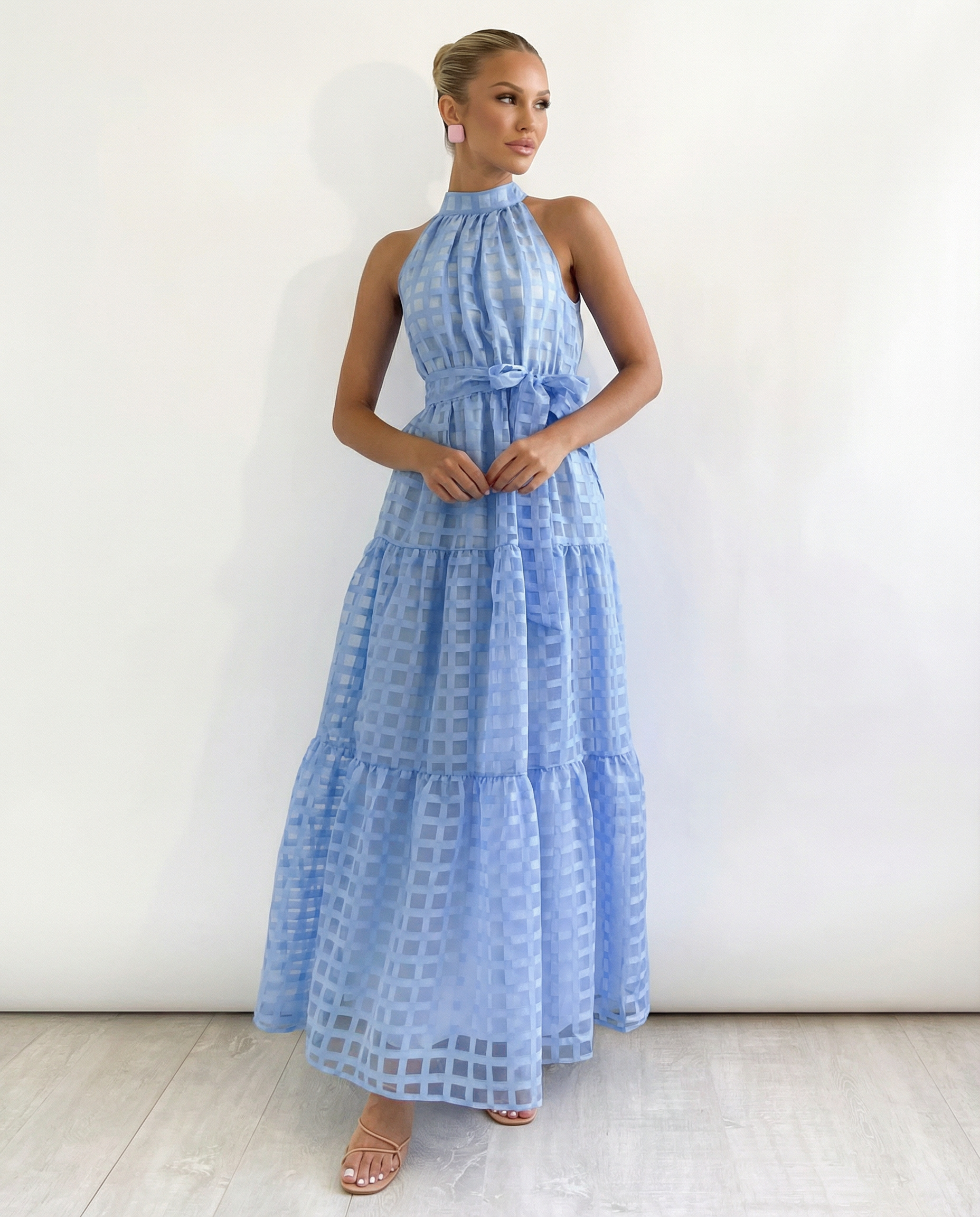 Paige | Maxi Dress with Halter Neck and Tie Waist