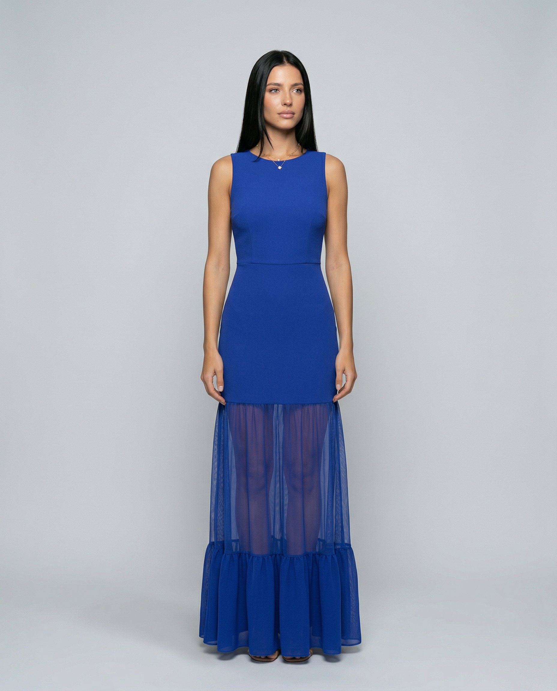 Alice | Maxi Dress with Sheer Panel Skirt