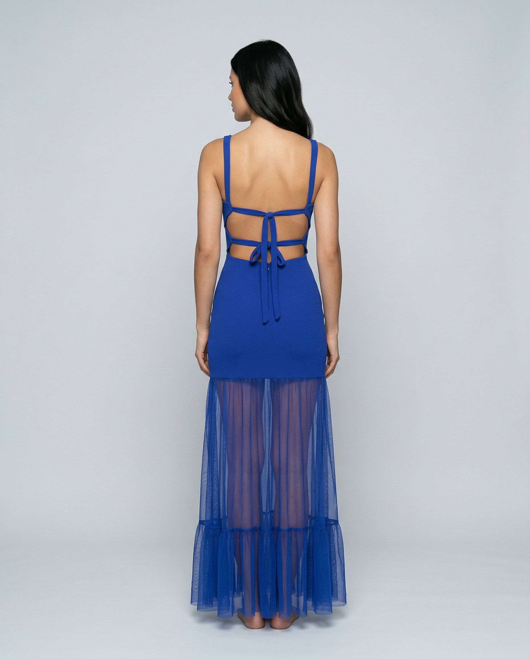 Alice | Maxi Dress with Sheer Panel Skirt