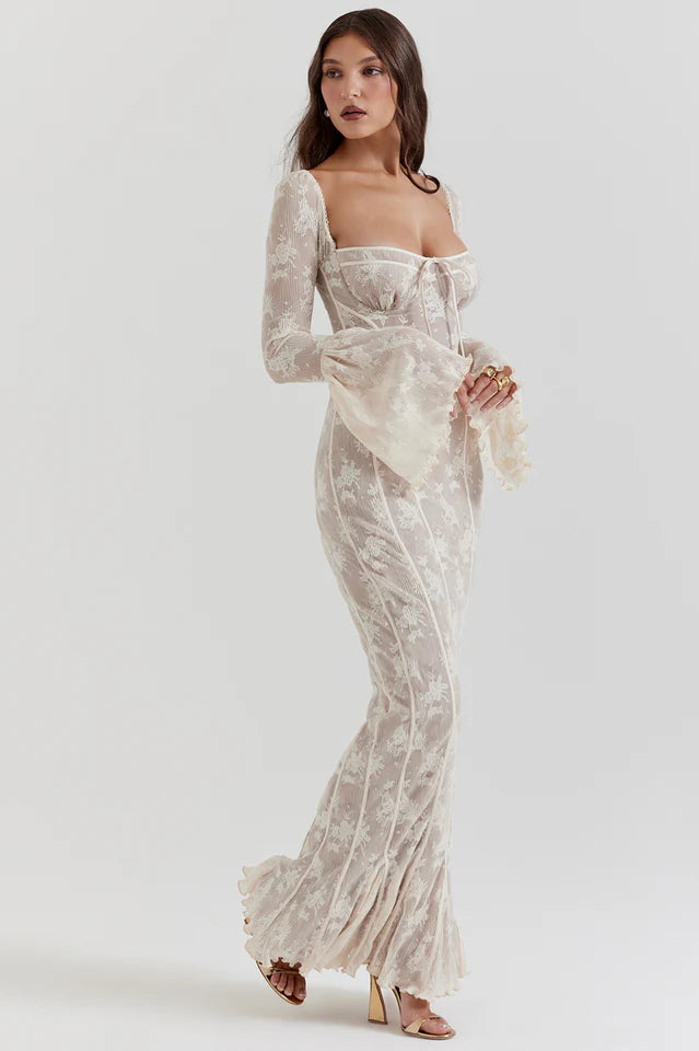 Deana | Maxi Dress with Lace Corset Bodice
