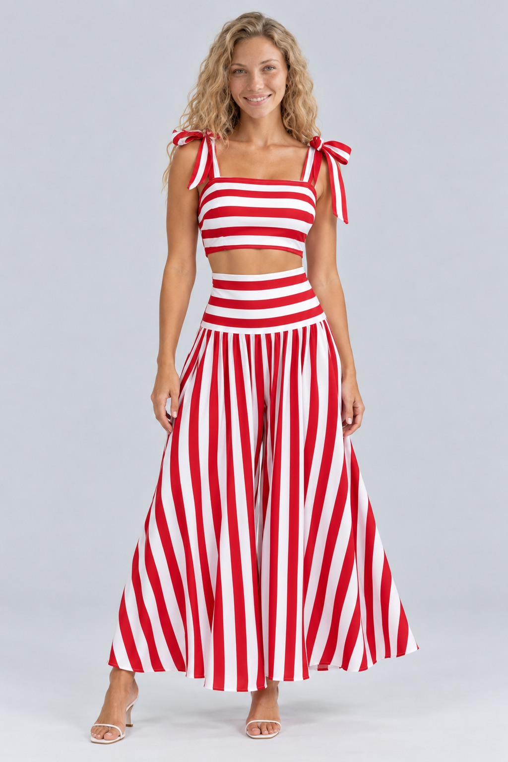 Nora | Striped Tie Front Jumpsuit