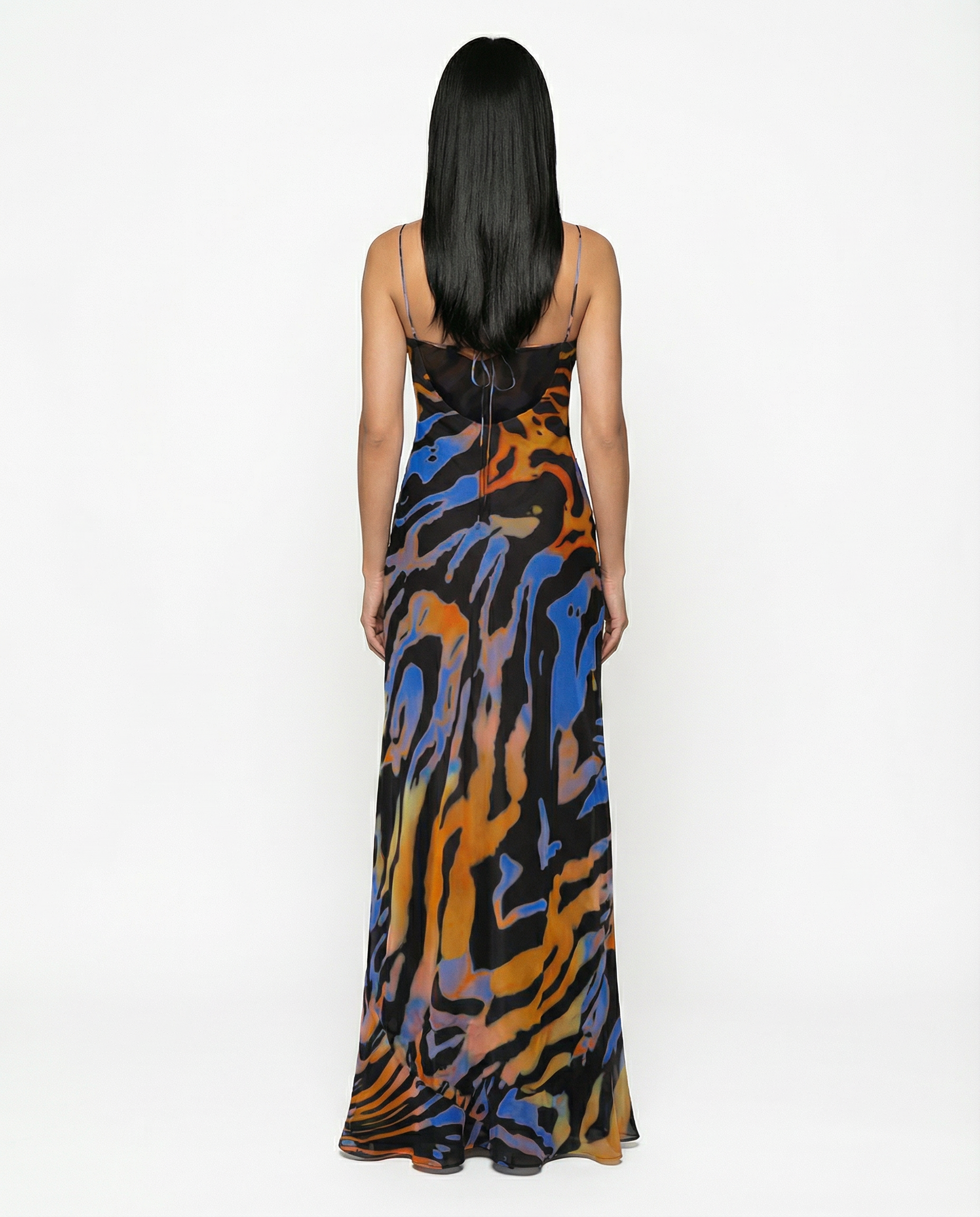 Iris | Chiffon Maxi Dress with Cowl Neck