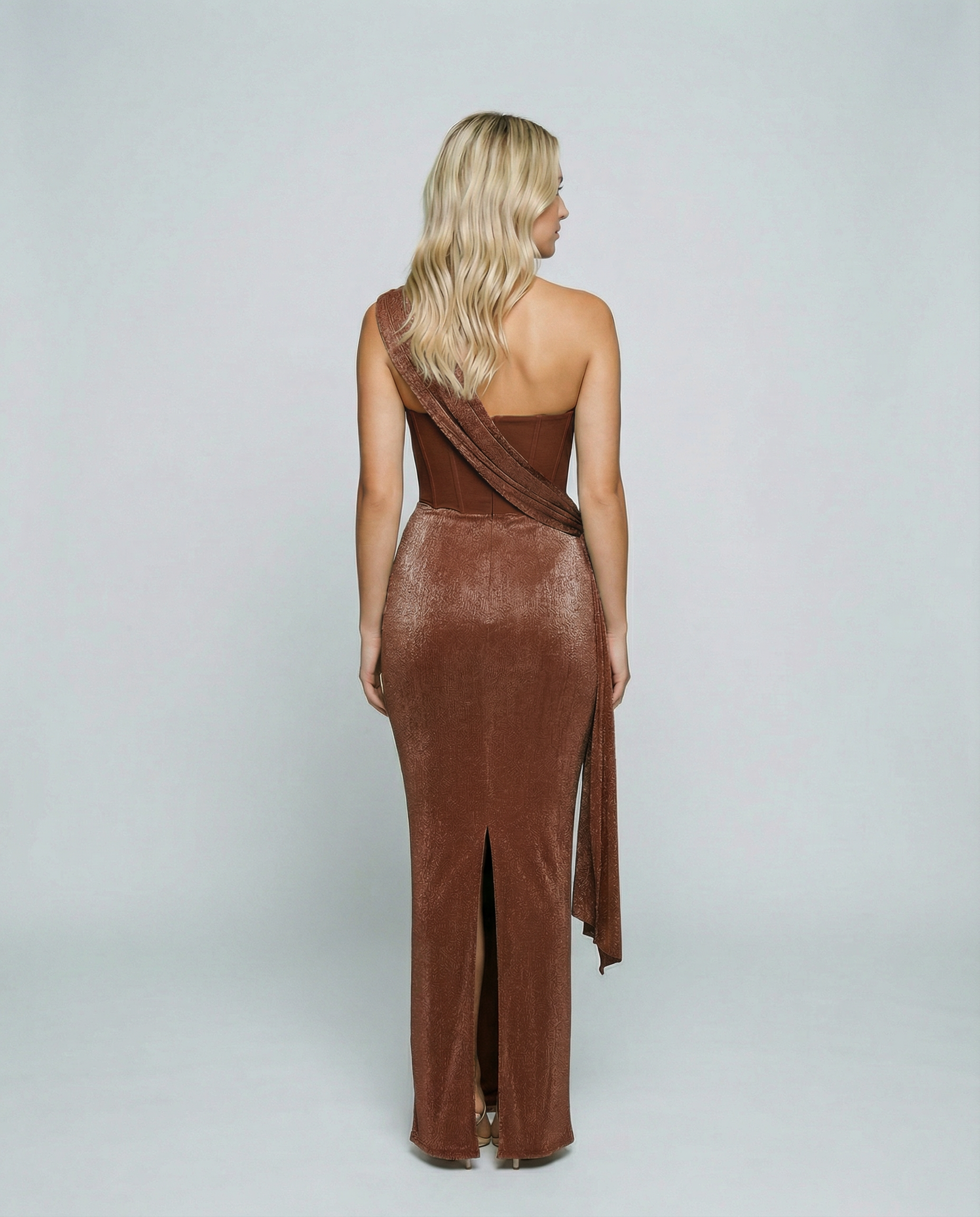 Mayra | Maxi Dress with Draped One-Shoulder Detail
