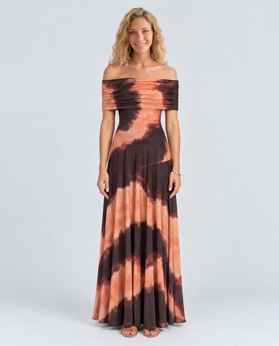 Everly | Off-Shoulder Draped Flowing Maxi Dress
