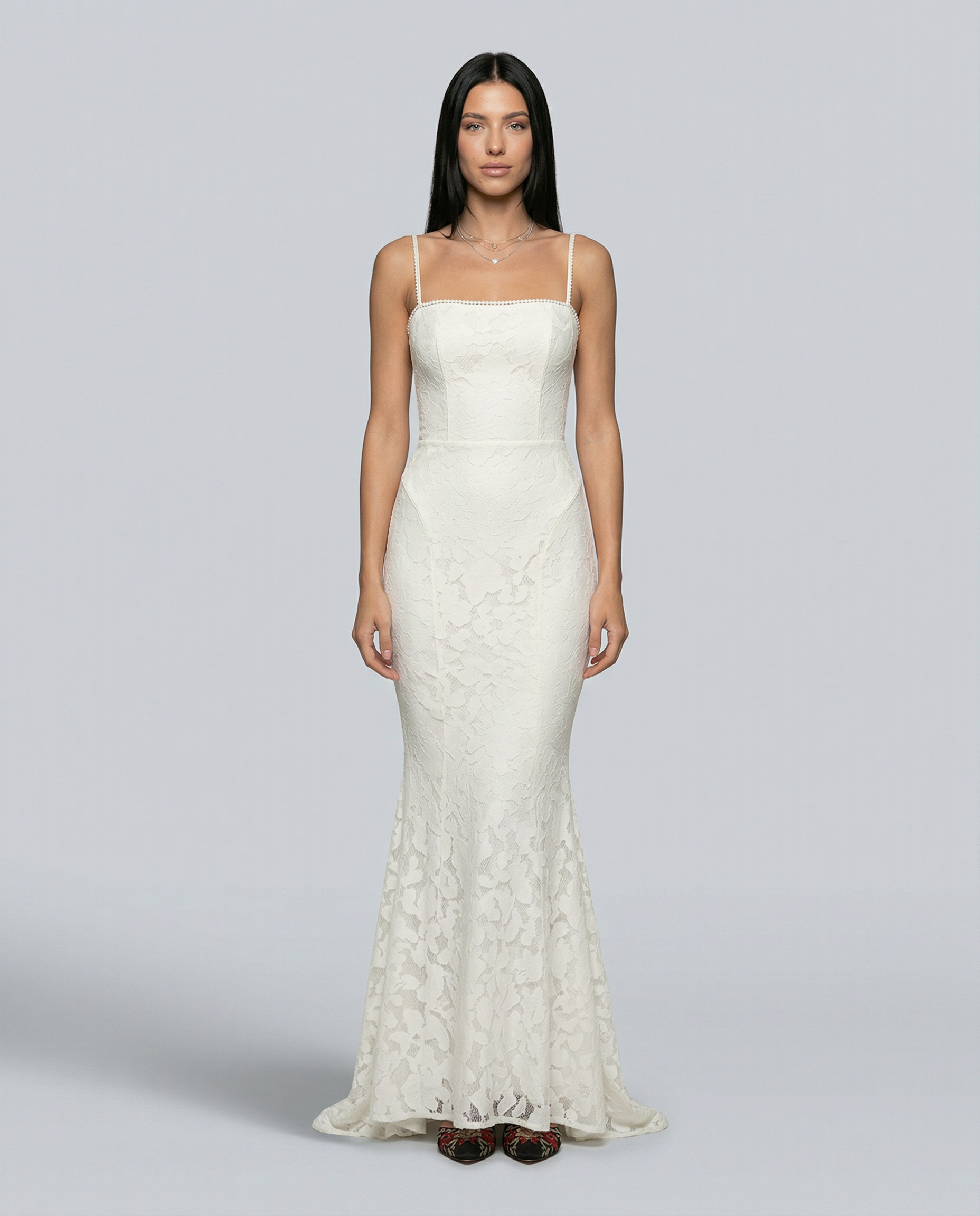 Neva | Maxi Dress with Lace-Up Back and Fitted Silhouette