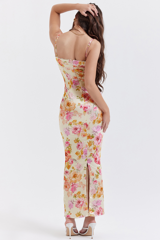 Josefina | Floral Lace Trim Maxi Dress