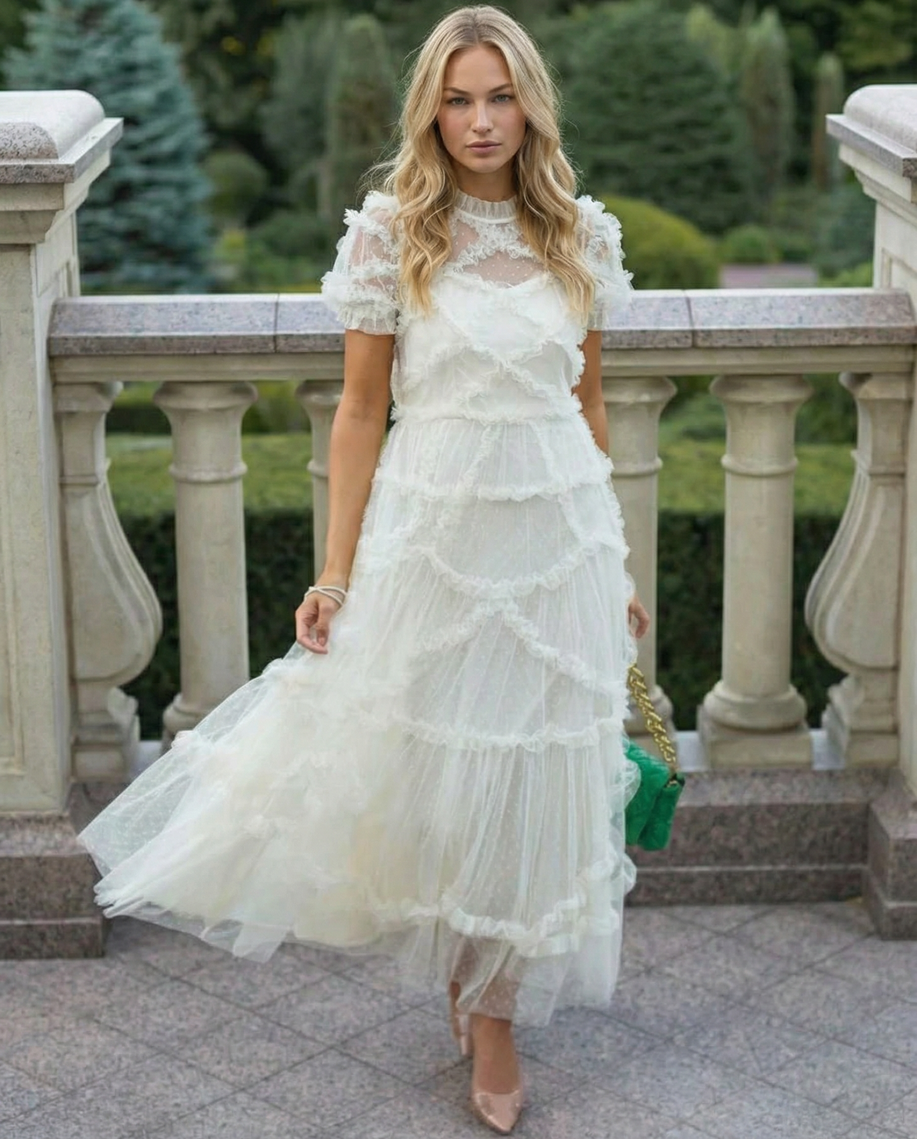 Ola | Maxi Dress with Ruffled Tulle Layers