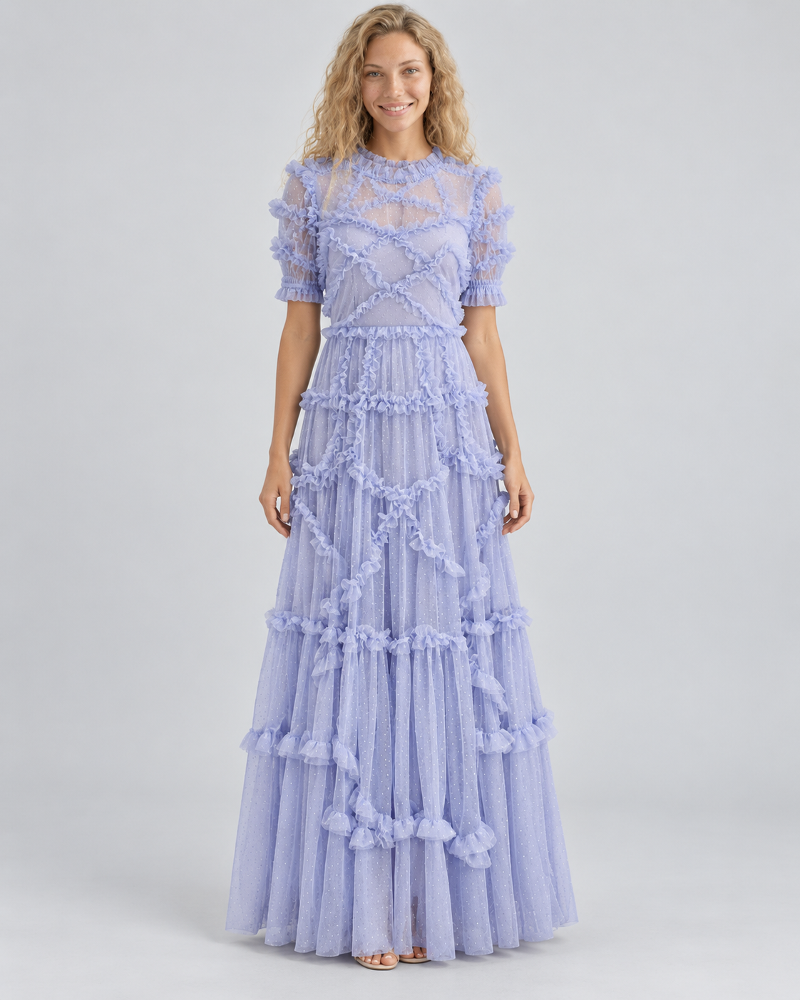 Ola | Maxi Dress with Ruffled Tulle Layers