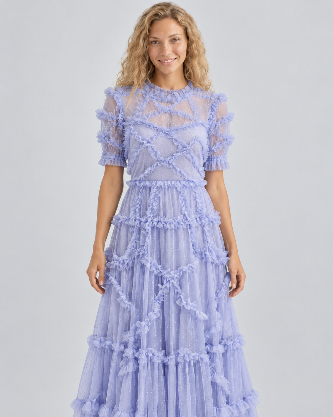 Ola | Maxi Dress with Ruffled Tulle Layers