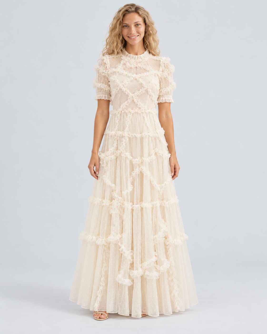Ola | Maxi Dress with Ruffled Tulle Layers