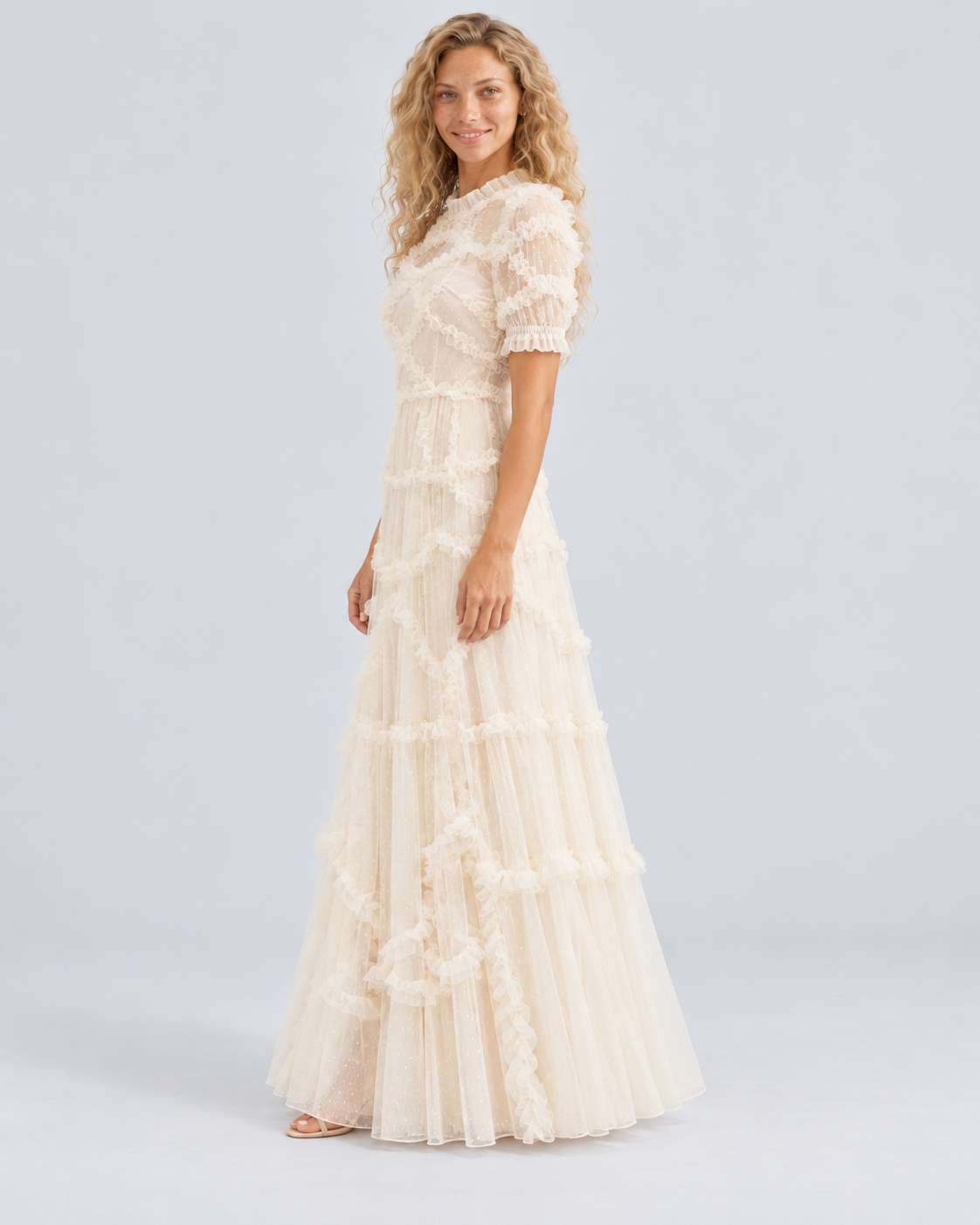 Ola | Maxi Dress with Ruffled Tulle Layers