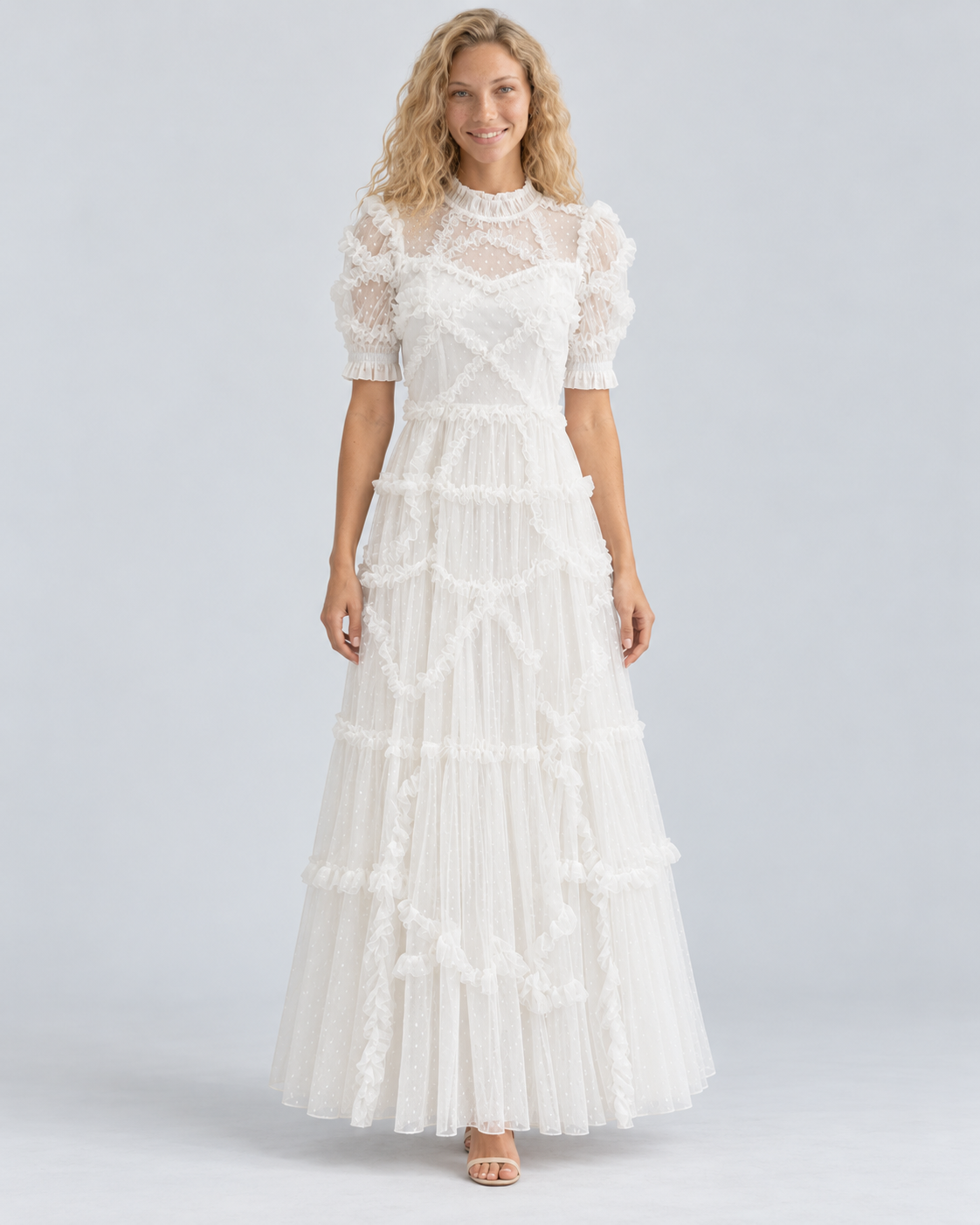 Ola | Maxi Dress with Ruffled Tulle Layers