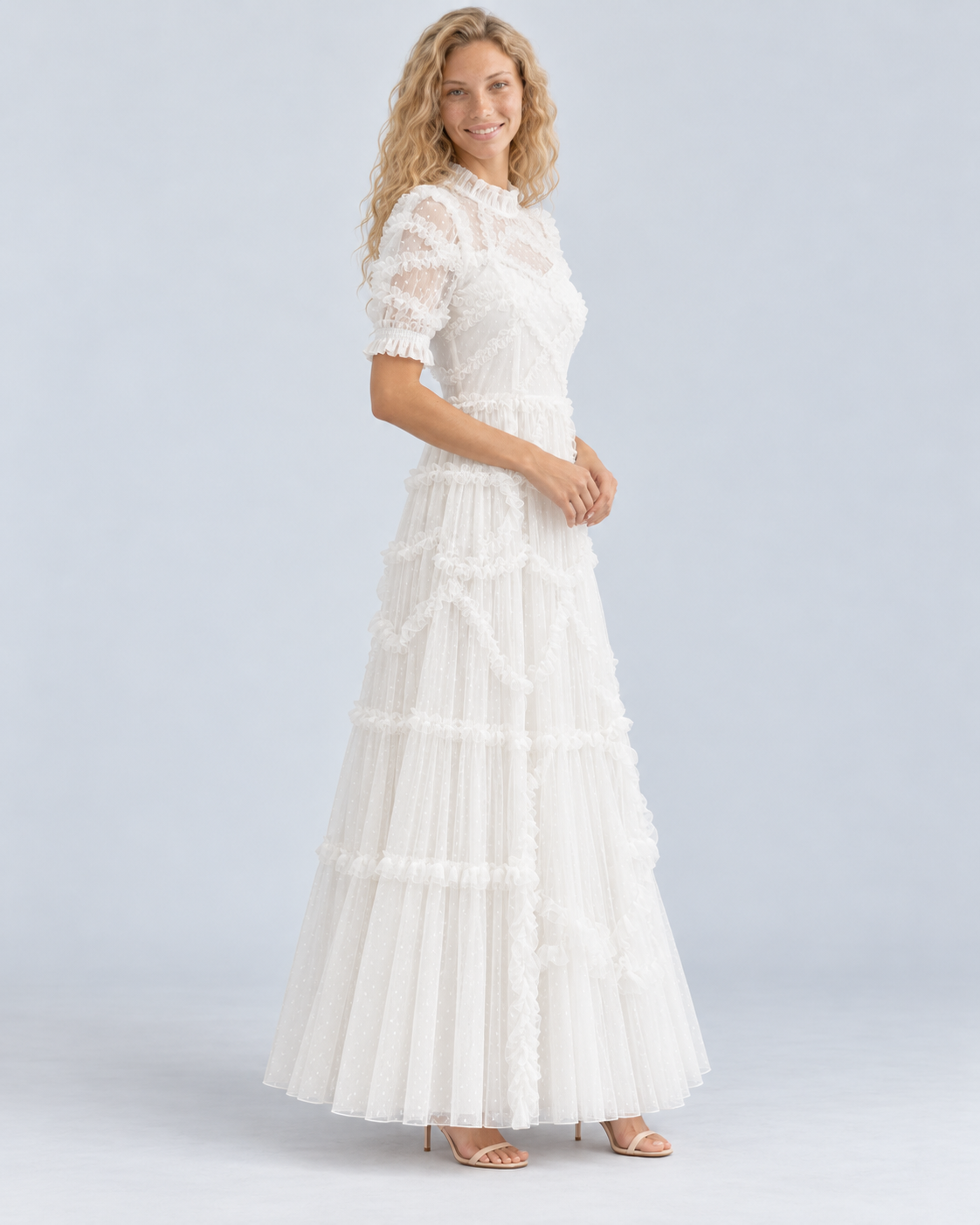 Ola | Maxi Dress with Ruffled Tulle Layers