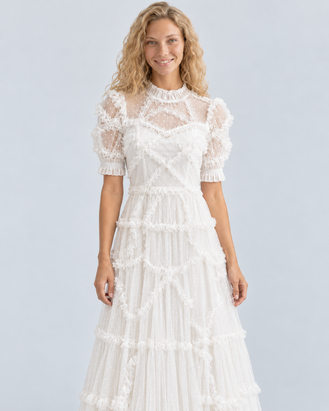 Ola | Maxi Dress with Ruffled Tulle Layers