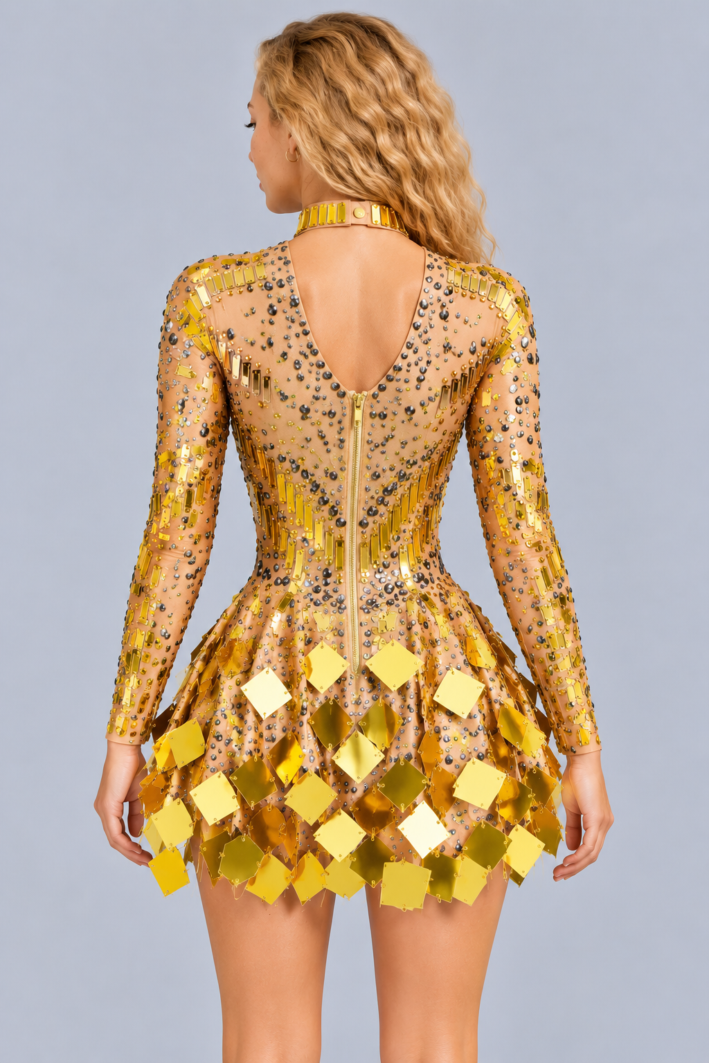 Georgia | Long Sleeve Embellished Mini Dress