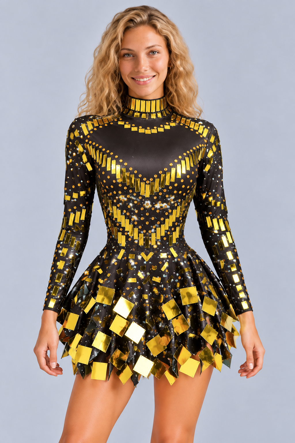 Georgia | Long Sleeve Embellished Mini Dress