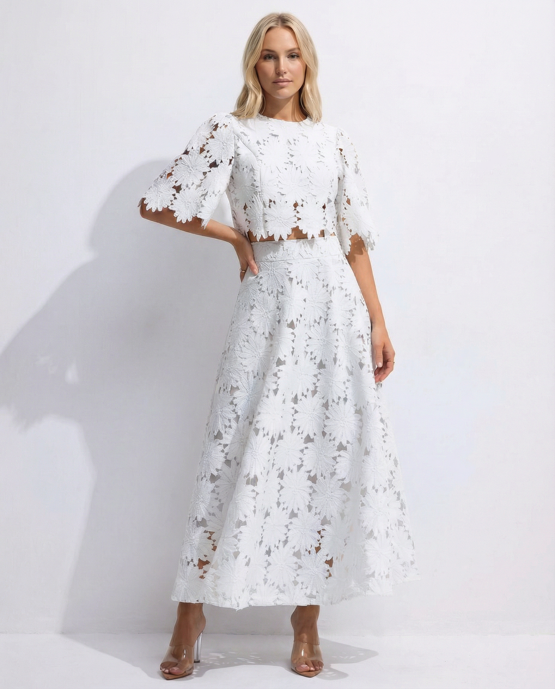 Rhonda | Lace Crop Top & Maxi Skirt Set