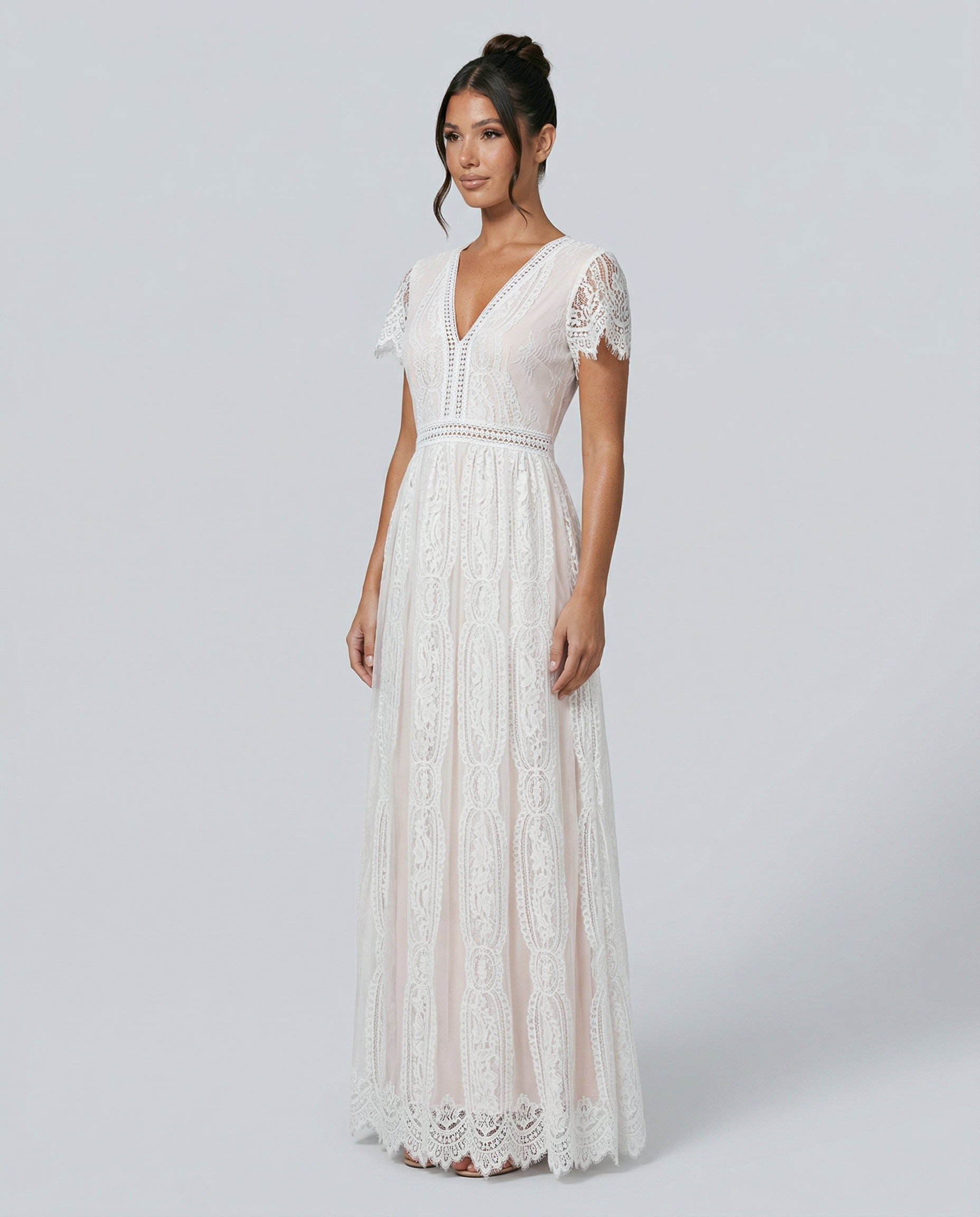 Felicia | Lace V Neck Maxi Dress