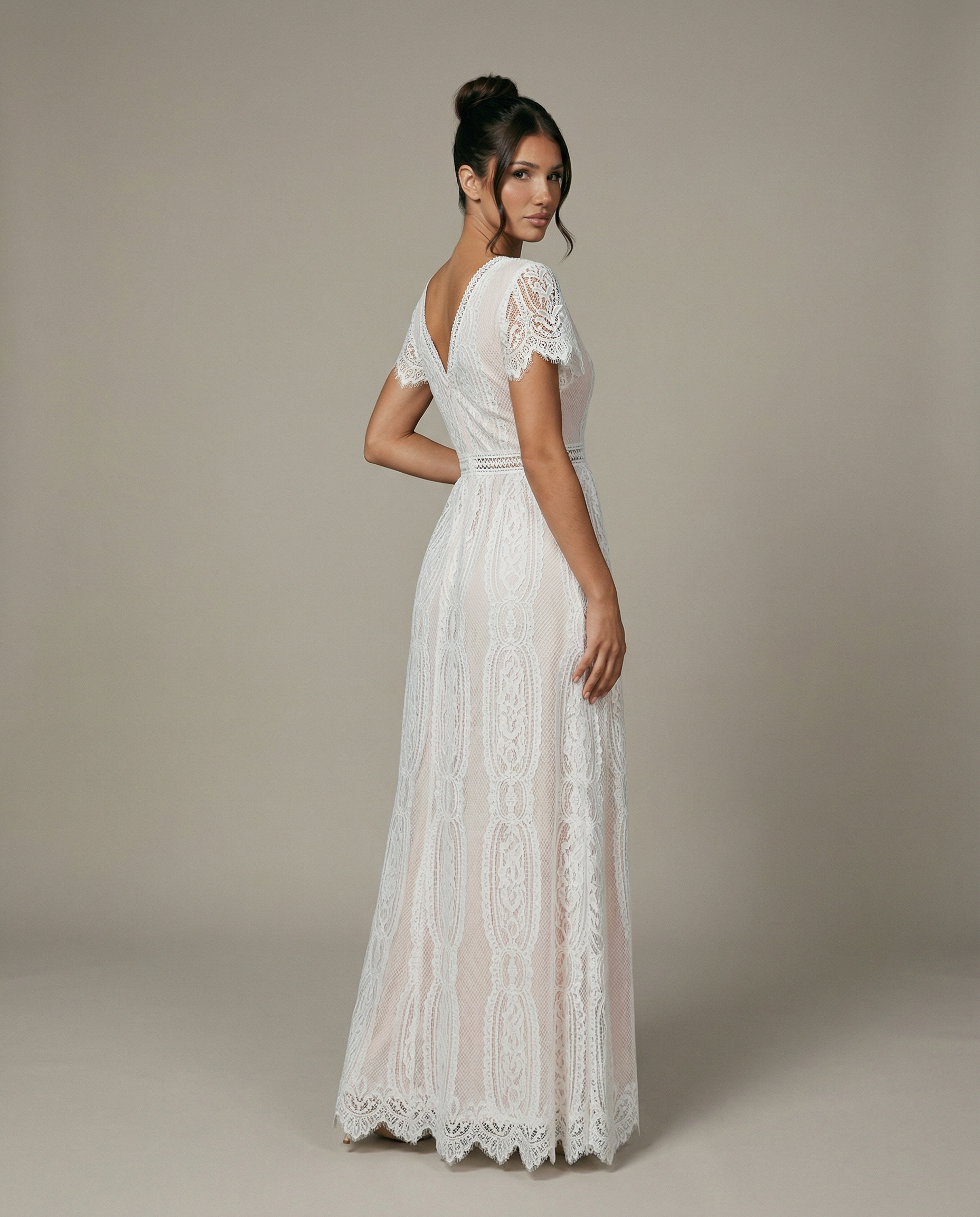 Felicia | Lace V Neck Maxi Dress