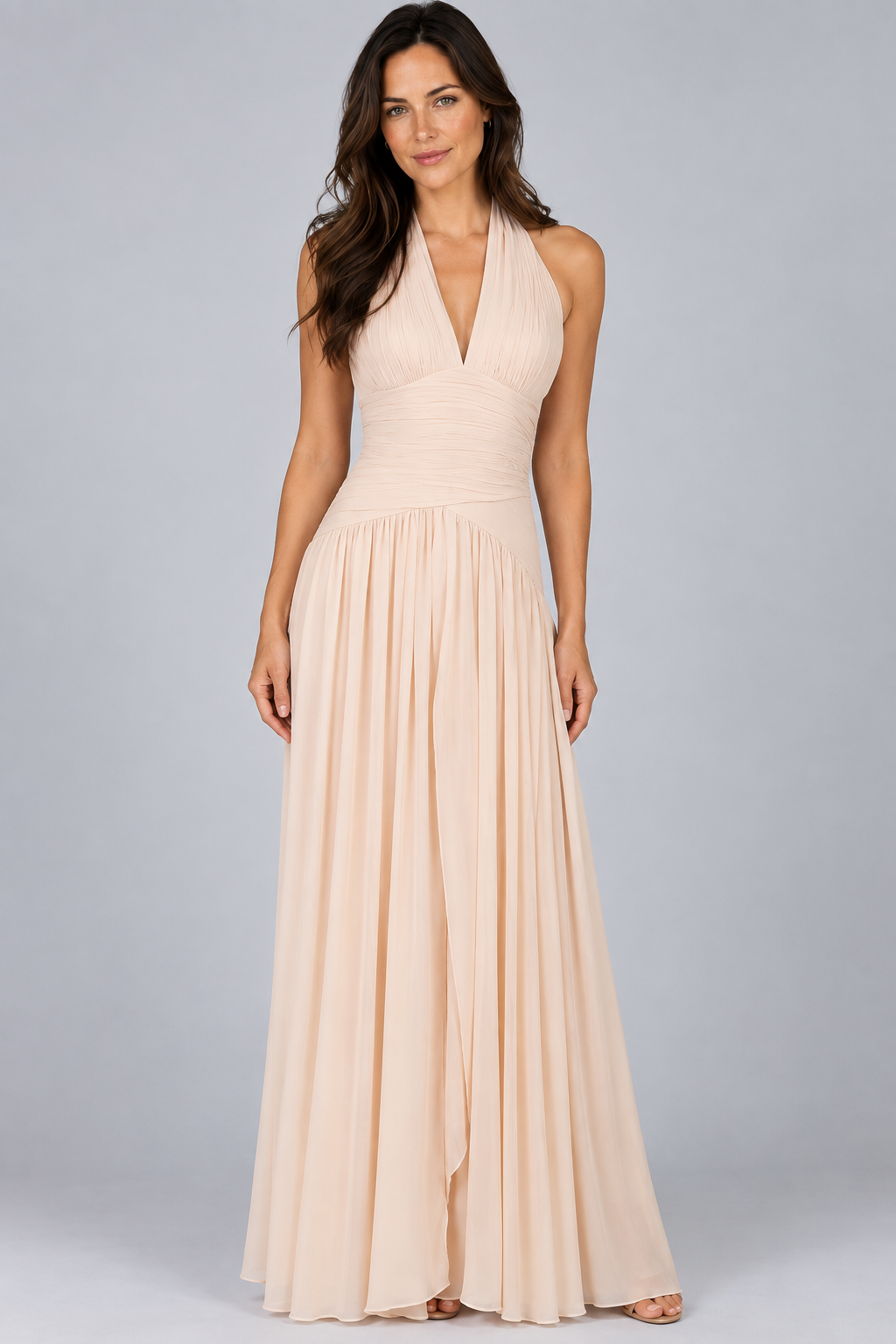 Leticia | Halter Neck Gathered Maxi Dress