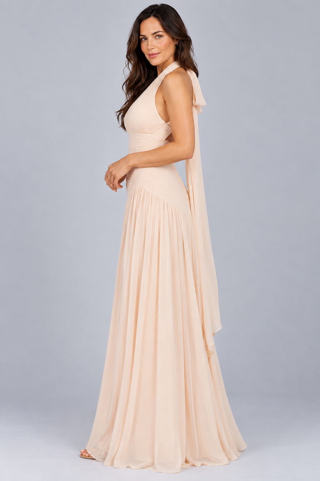 Leticia | Halter Neck Gathered Maxi Dress