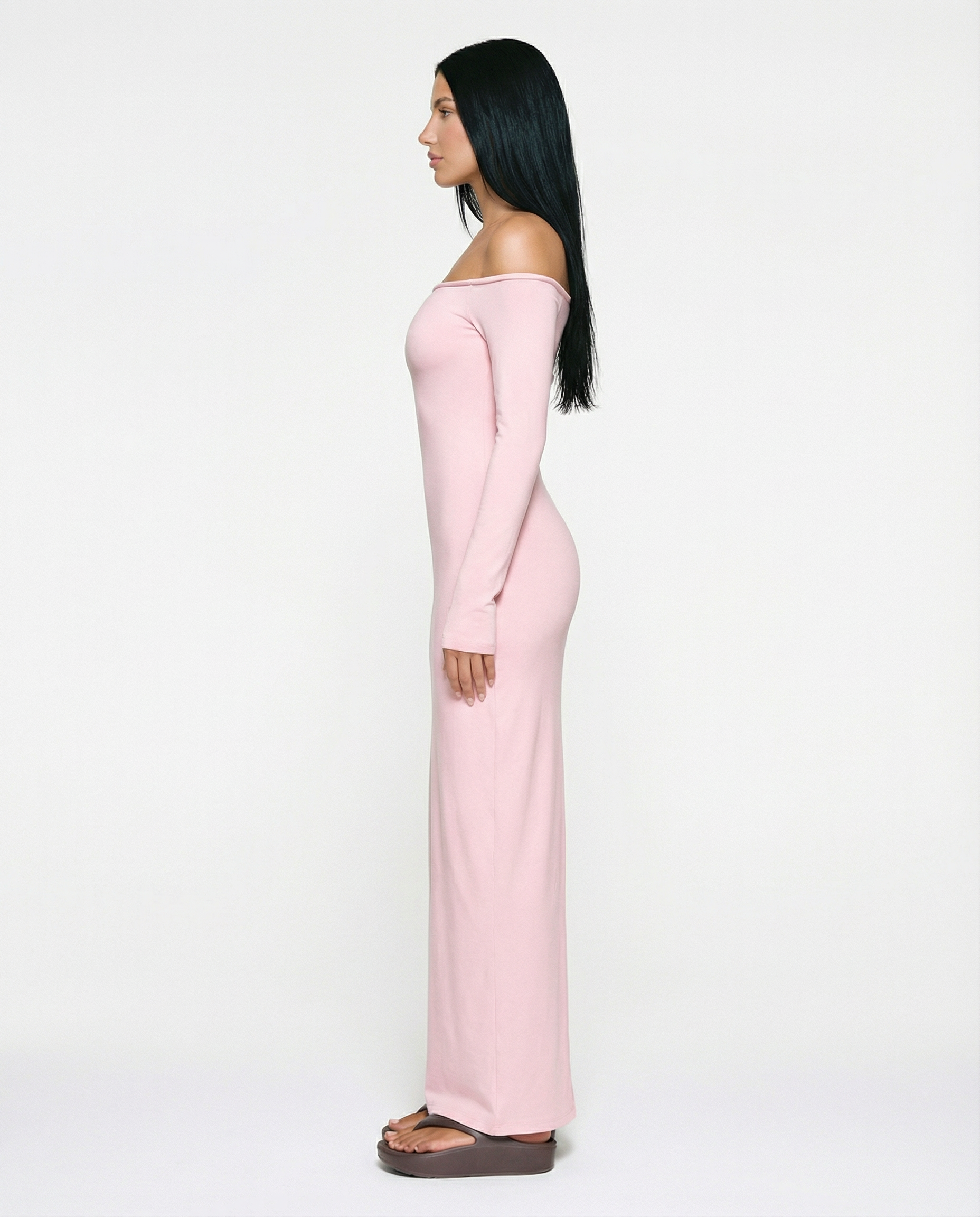 Robbie | Off Shoulder Maxi Dress with Long Sleeves