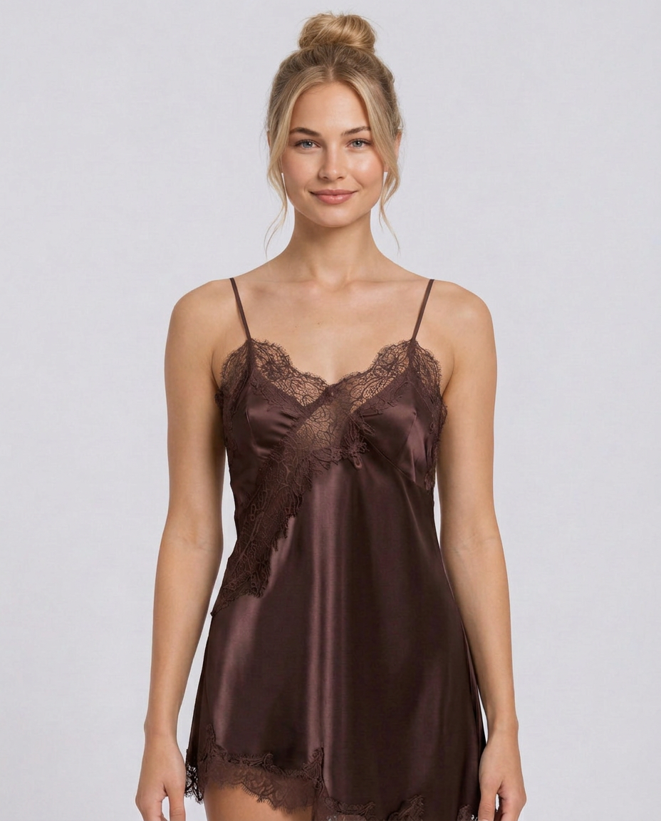 Amara | Floral Lace Panel Spaghetti Strap Mini Dress