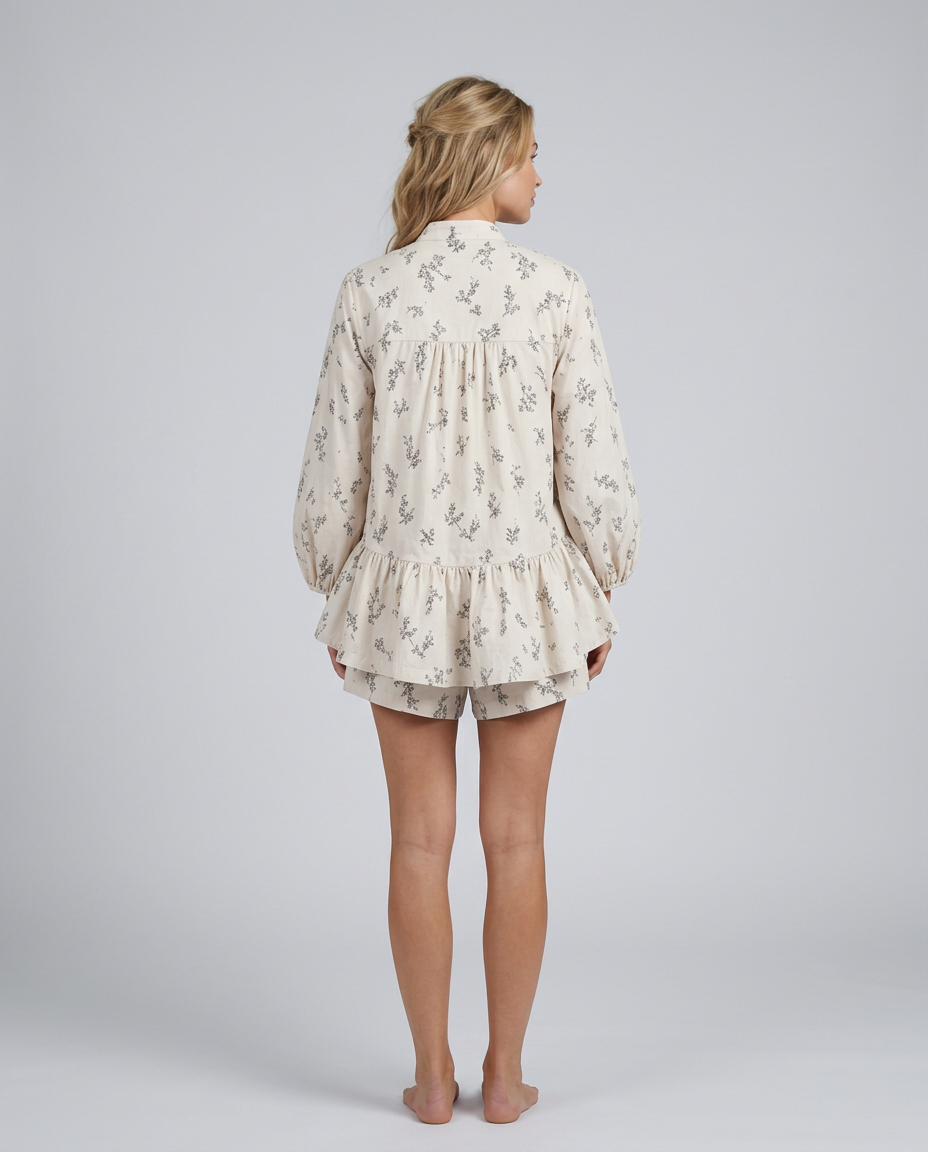 Ophélie | Floral Printed Linen-Blend Shirt & Shorts Set