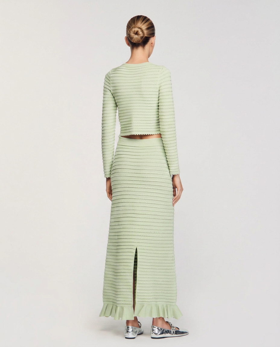 Tatum | Rhinestone Knit Cardigan & Maxi Skirt Set