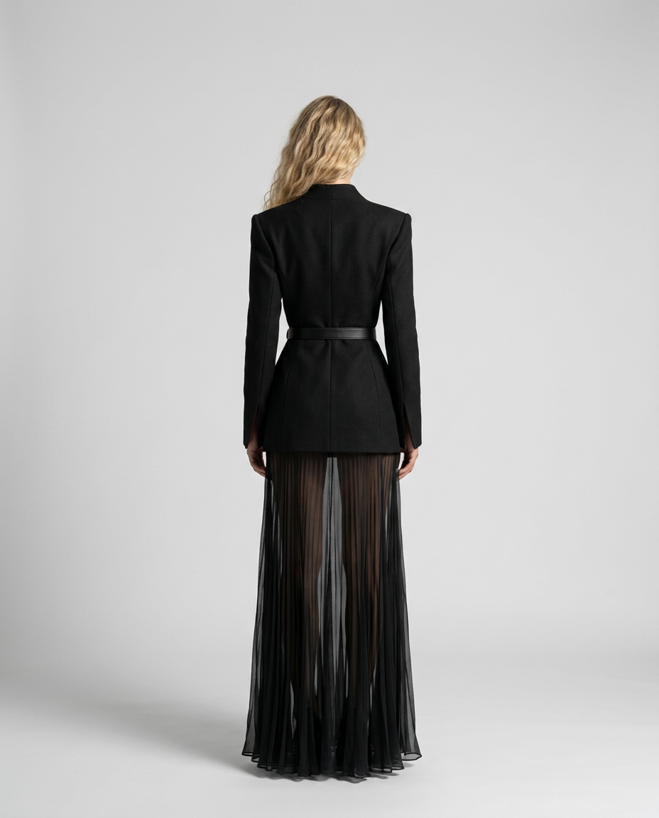 Daniela | Pleated Barrel Jacket & Skirt Set