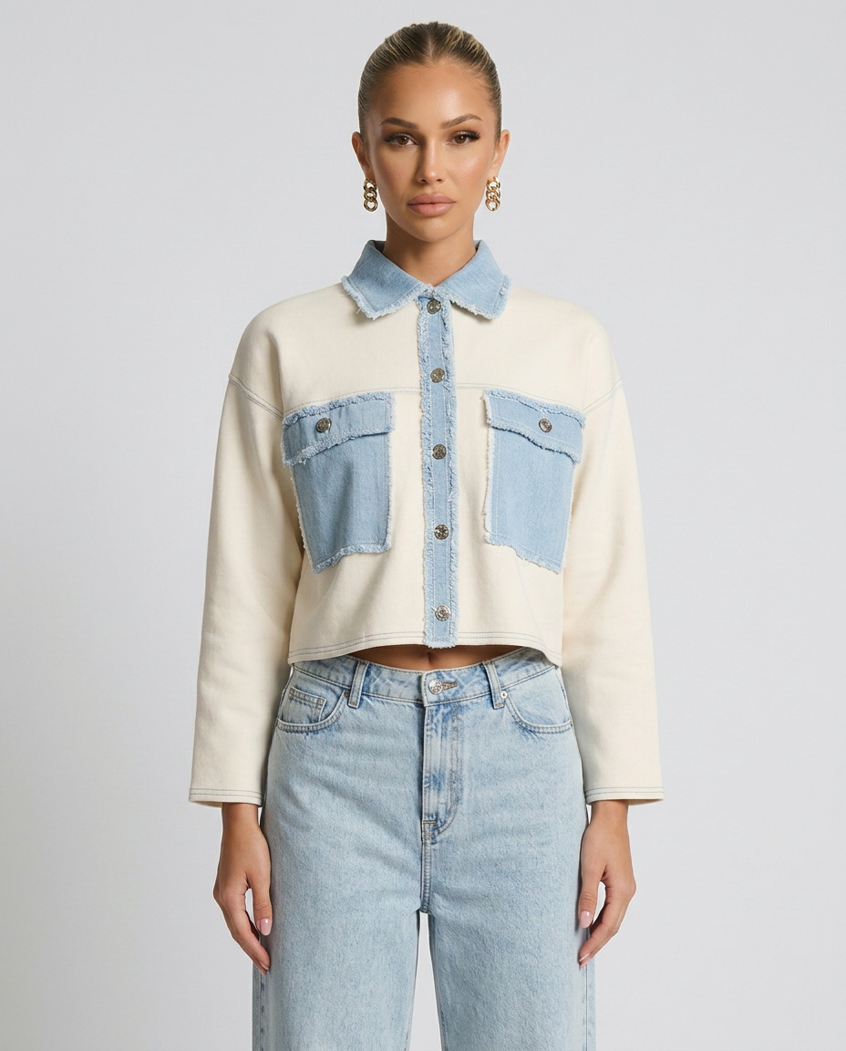 Juliette | Two-Tone Denim Jacket