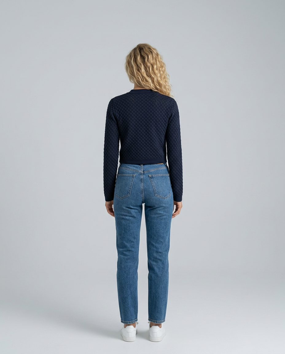 Bianca | Button-Front Crochet Knit Cardigan Top